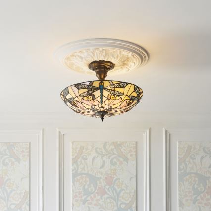 Endon 111892 - Plafonski luster Tiffany ASHTON 3xE27/10W/230V, promjer 45 cm