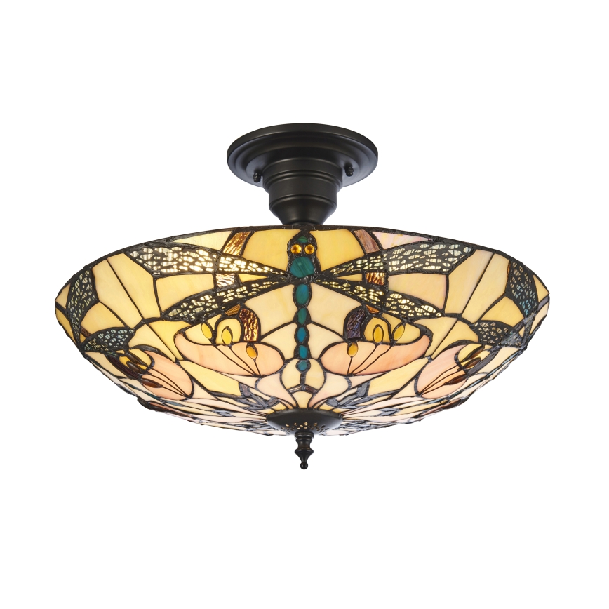 Endon 111892 - Plafonski luster Tiffany ASHTON 3xE27/10W/230V, promjer 45 cm