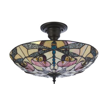 Endon 111892 - Plafonski luster Tiffany ASHTON 3xE27/10W/230V, promjer 45 cm