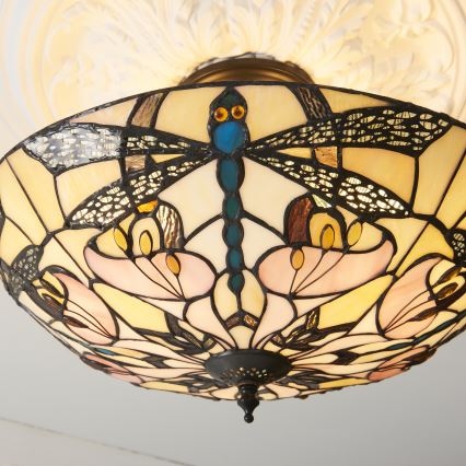 Endon 111892 - Plafonski luster Tiffany ASHTON 3xE27/10W/230V, promjer 45 cm