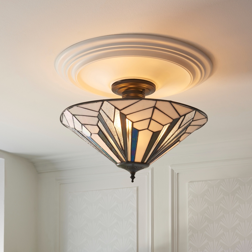Endon 111895 - Plafonski luster Tiffany ASTORIA 3xE27/10W/230V Ø 48 cm