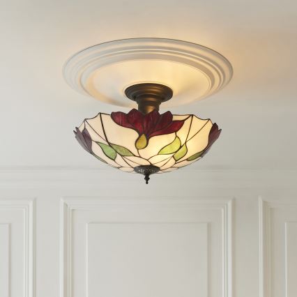 Endon 111896 - Stropni luster Tiffany BOTANICA 3xE27/10W/230V, promjer 45 cm