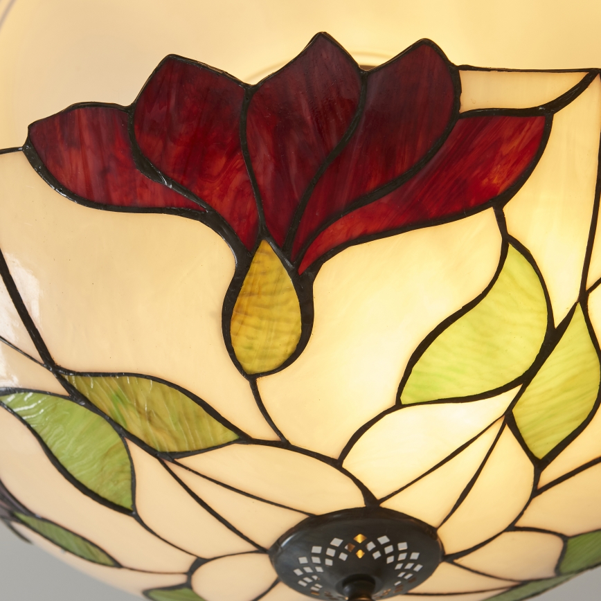 Endon 111896 - Stropni luster Tiffany BOTANICA 3xE27/10W/230V, promjer 45 cm