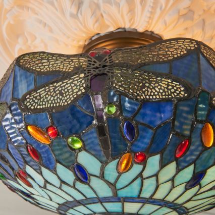 Endon 111897 - Plafonski luster Tiffany DRAGONFLY 3xE27/10W/230V promjer 41 cm