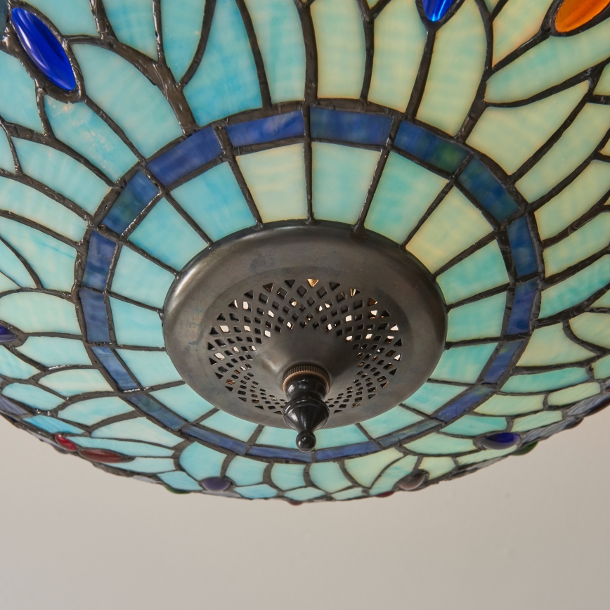 Endon 111897 - Plafonski luster Tiffany DRAGONFLY 3xE27/10W/230V promjer 41 cm
