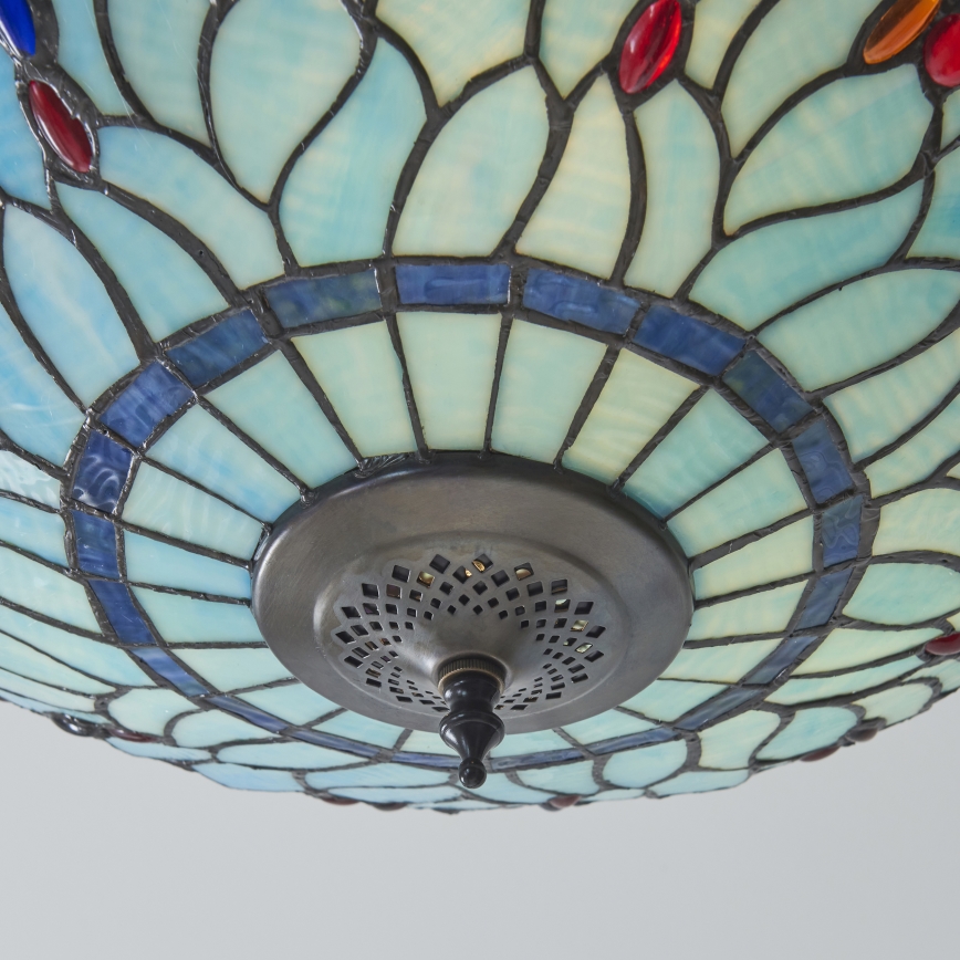 Endon 111899 - Stropna svjetiljka Tiffany DRAGONFLY 3xE27/10W/230V Ø 50 cm