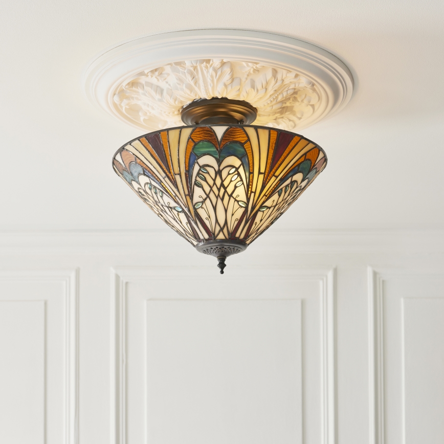 Endon 111905 - Plafonski luster Tiffany HECTOR 3xE27/10W/230V Ø 40 cm