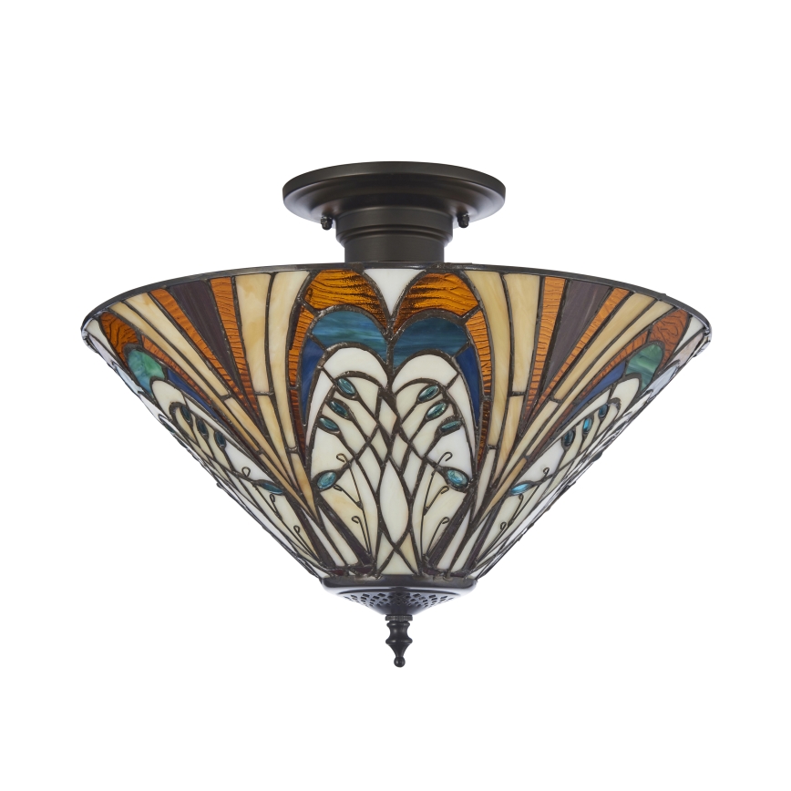 Endon 111905 - Plafonski luster Tiffany HECTOR 3xE27/10W/230V Ø 40 cm