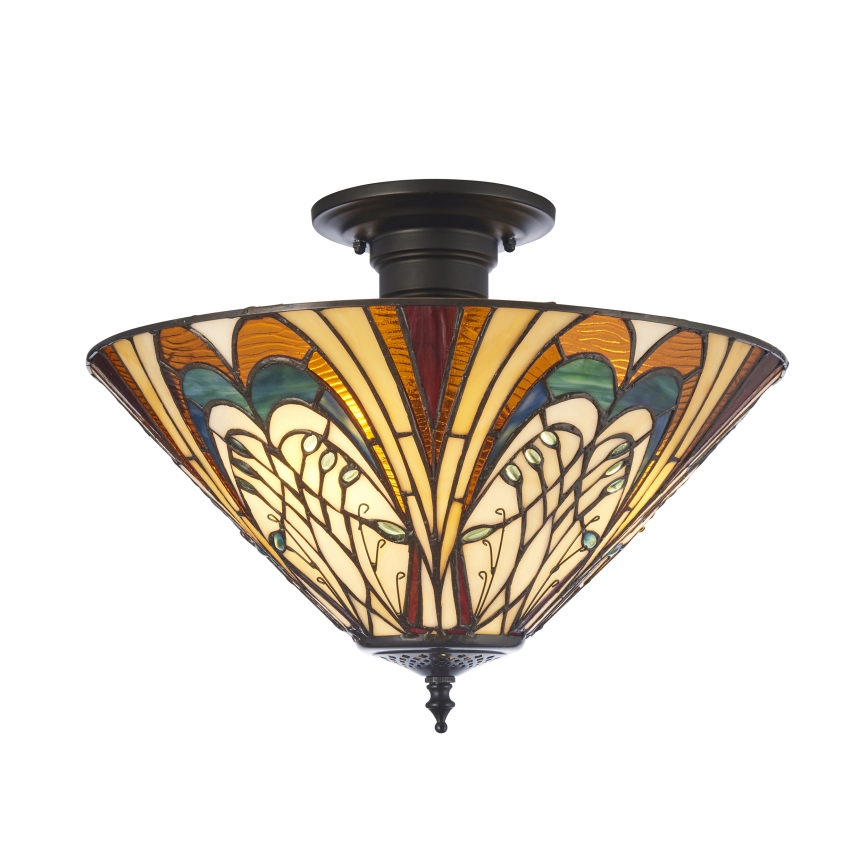 Endon 111905 - Plafonski luster Tiffany HECTOR 3xE27/10W/230V Ø 40 cm