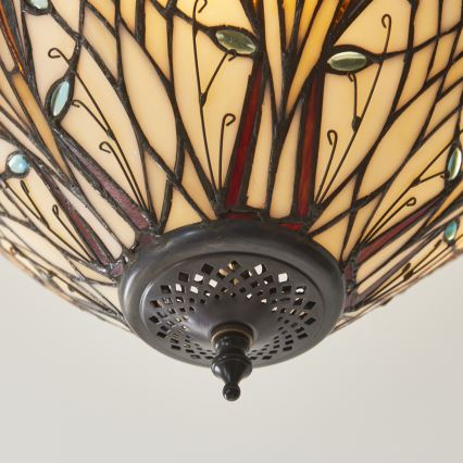Endon 111905 - Plafonski luster Tiffany HECTOR 3xE27/10W/230V Ø 40 cm
