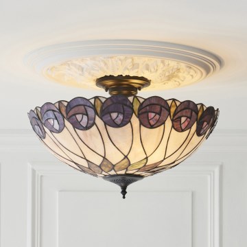 Endon 111906 - Plafonski luster Tiffany HUTCHINSON, 3x E27, 10 W, 230 V, Ø 50 cm