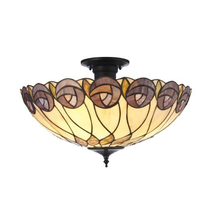 Endon 111906 - Plafonski luster Tiffany HUTCHINSON, 3x E27, 10 W, 230 V, Ø 50 cm