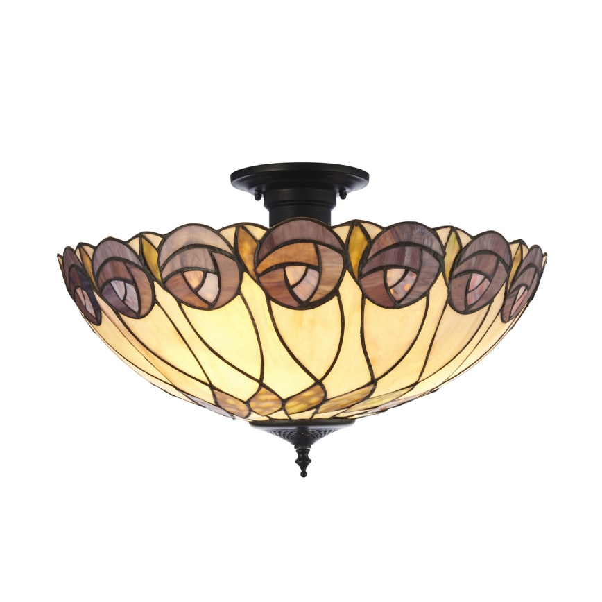 Endon 111906 - Plafonski luster Tiffany HUTCHINSON, 3x E27, 10 W, 230 V, Ø 50 cm
