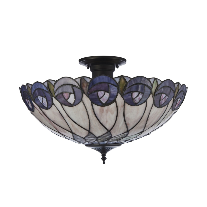 Endon 111906 - Plafonski luster Tiffany HUTCHINSON, 3x E27, 10 W, 230 V, Ø 50 cm