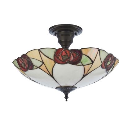 Endon 111907 - Nadgradni luster Tiffany INGRAM 3xE27/10W/230V, promjer 45 cm