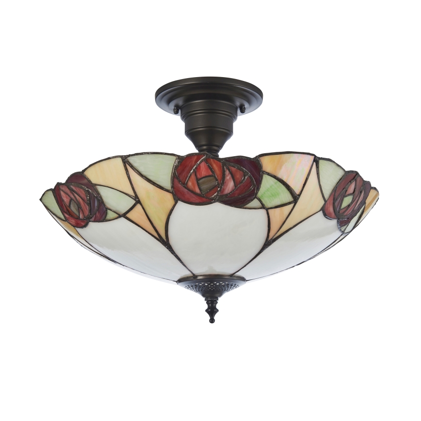 Endon 111907 - Nadgradni luster Tiffany INGRAM 3xE27/10W/230V, promjer 45 cm