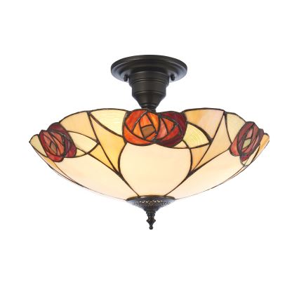 Endon 111907 - Nadgradni luster Tiffany INGRAM 3xE27/10W/230V, promjer 45 cm