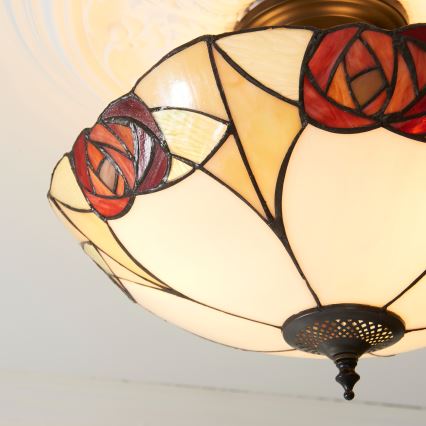 Endon 111907 - Nadgradni luster Tiffany INGRAM 3xE27/10W/230V, promjer 45 cm