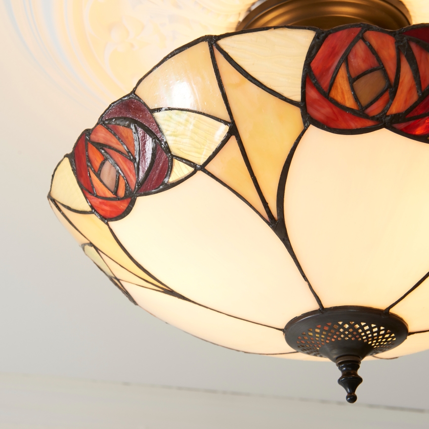 Endon 111907 - Nadgradni luster Tiffany INGRAM 3xE27/10W/230V, promjer 45 cm