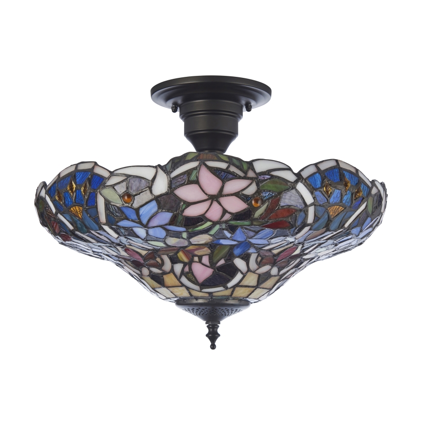 Endon 111915 - Prislonjeni stropni luster Tiffany SULLIVAN 3xE27/10W/230V, promjer 40 cm