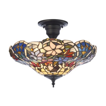 Endon 111915 - Prislonjeni stropni luster Tiffany SULLIVAN 3xE27/10W/230V, promjer 40 cm