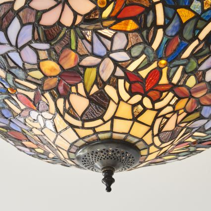 Endon 111915 - Prislonjeni stropni luster Tiffany SULLIVAN 3xE27/10W/230V, promjer 40 cm
