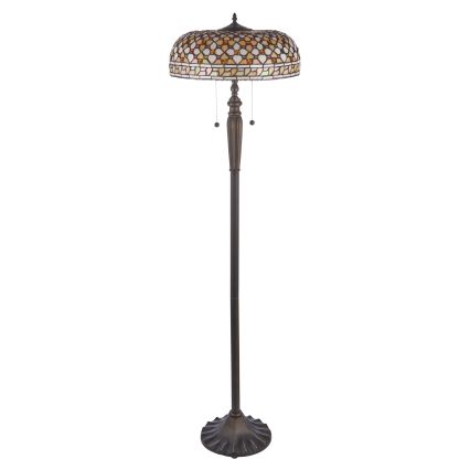 Endon 111921 - Podna svjetiljka Tiffany MILLE FEUX 2xE27/10W/230V, promjer 45 cm