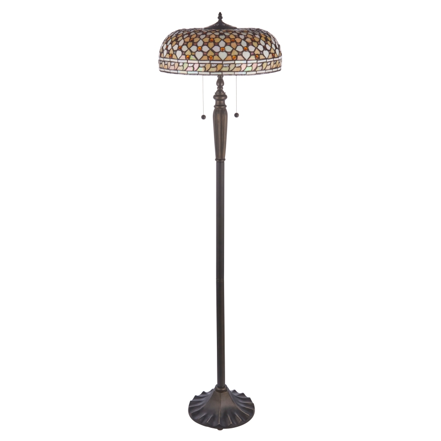 Endon 111921 - Podna svjetiljka Tiffany MILLE FEUX 2xE27/10W/230V, promjer 45 cm
