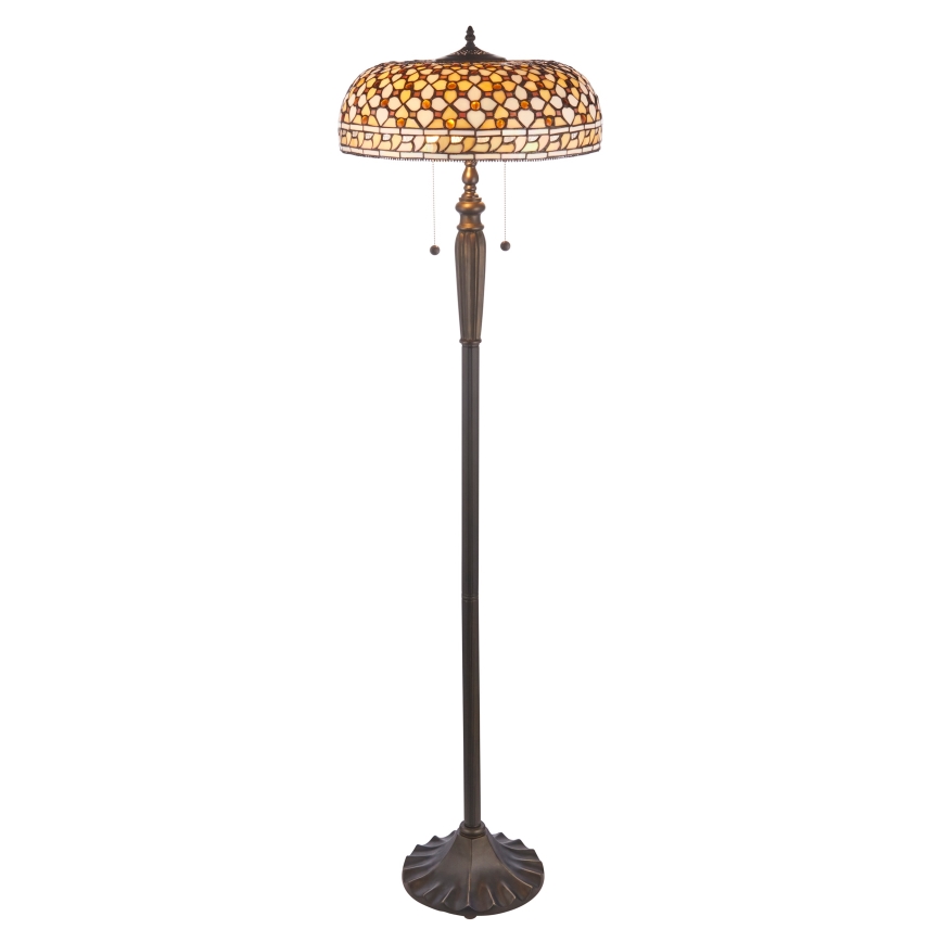 Endon 111921 - Podna svjetiljka Tiffany MILLE FEUX 2xE27/10W/230V, promjer 45 cm