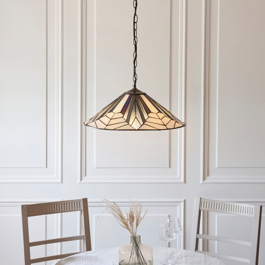 Endon 111922 - Luster na lancu Tiffany ASTORIA 3xE27/10W/230V Ø 48 cm