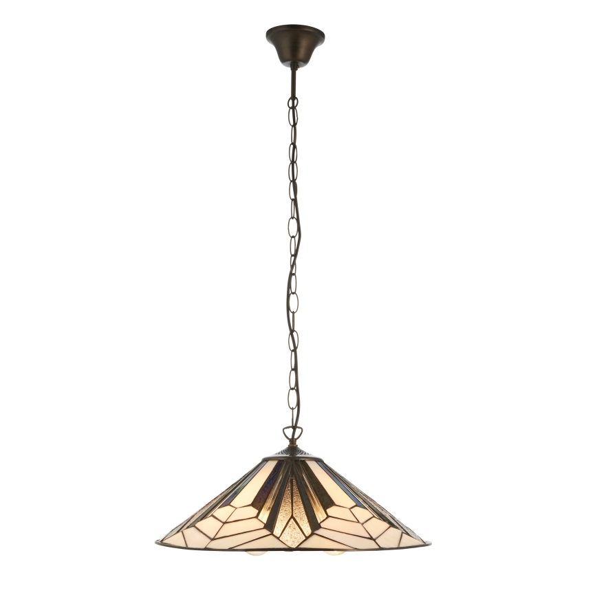 Endon 111922 - Luster na lancu Tiffany ASTORIA 3xE27/10W/230V Ø 48 cm