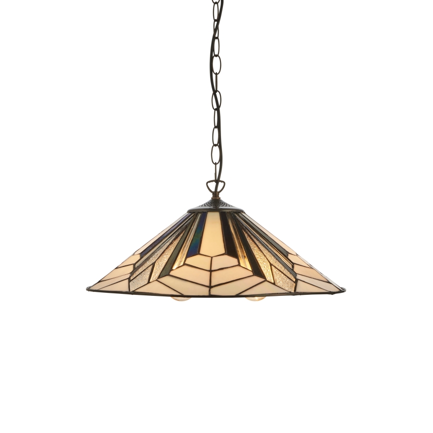 Endon 111922 - Luster na lancu Tiffany ASTORIA 3xE27/10W/230V Ø 48 cm
