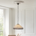 Endon 111961 - Luster na lancu Tiffany FARGO 3xE27/10W/230V Ø 50 cm
