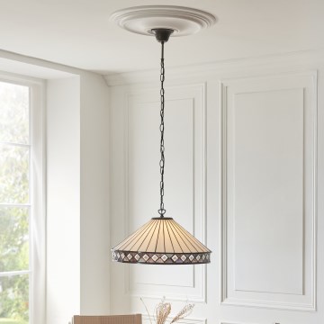 Endon 111961 - Luster na lancu Tiffany FARGO 3xE27/10W/230V Ø 50 cm