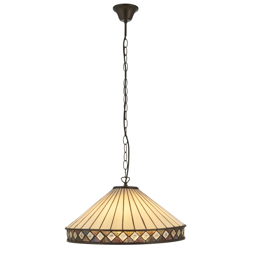 Endon 111961 - Luster na lancu Tiffany FARGO 3xE27/10W/230V Ø 50 cm
