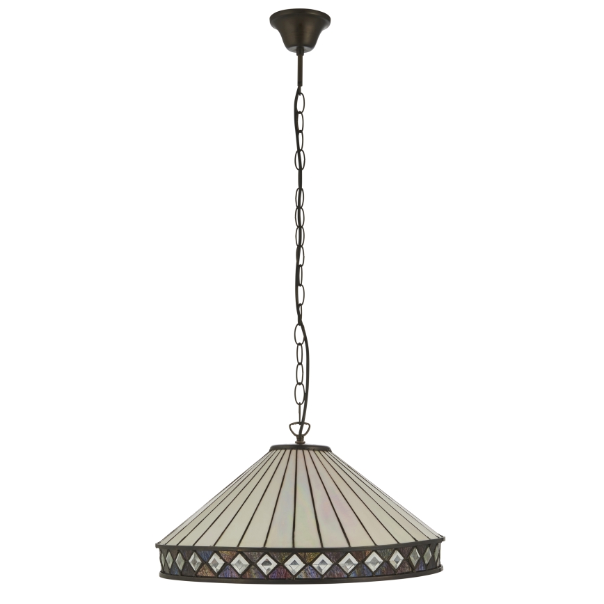Endon 111961 - Luster na lancu Tiffany FARGO 3xE27/10W/230V Ø 50 cm