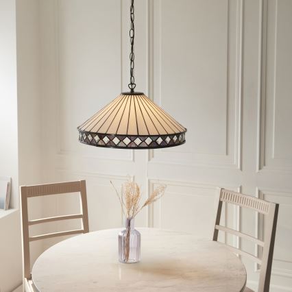 Endon 111961 - Luster na lancu Tiffany FARGO 3xE27/10W/230V Ø 50 cm
