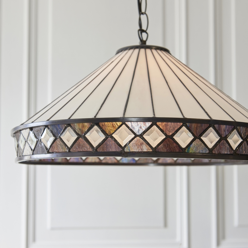Endon 111961 - Luster na lancu Tiffany FARGO 3xE27/10W/230V Ø 50 cm