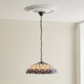Endon 111985 - Luster na lancu Tiffany HUTCHINSON 3xE27/10W/230V Ø 50 cm
