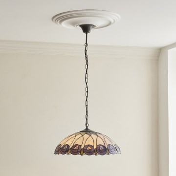Endon 111985 - Luster na lancu Tiffany HUTCHINSON 3xE27/10W/230V Ø 50 cm