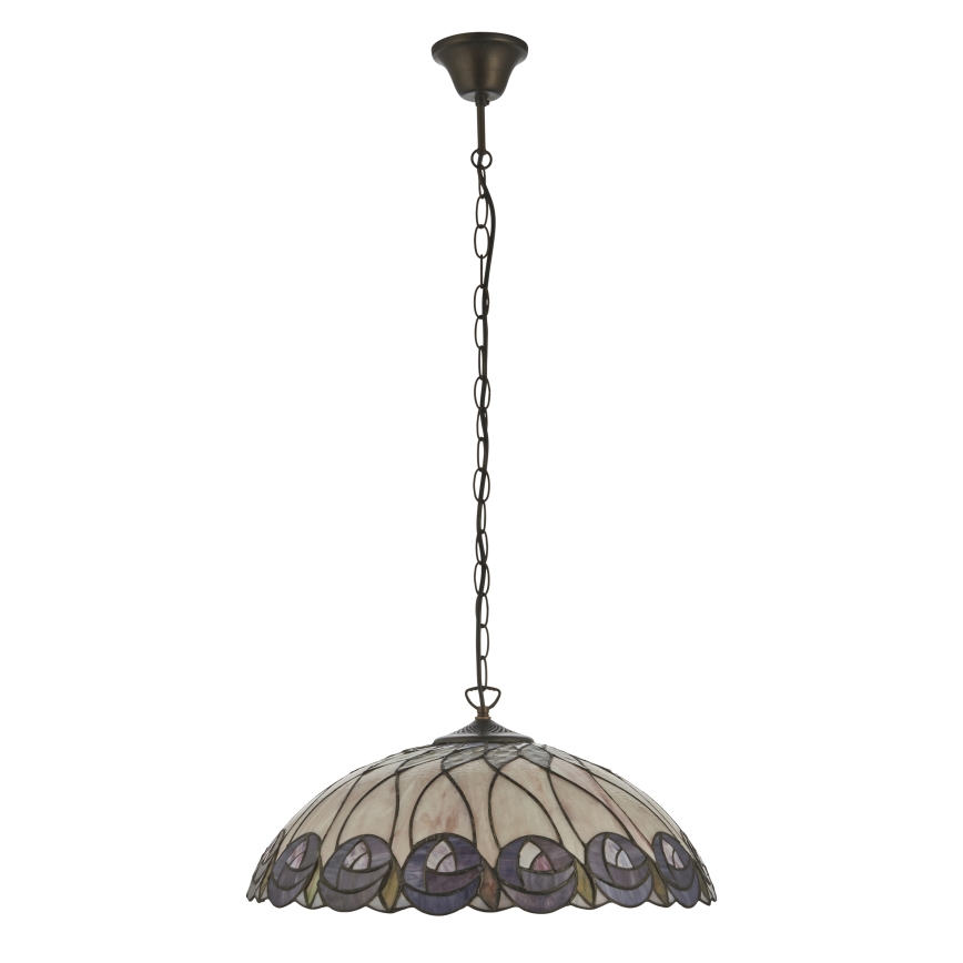 Endon 111985 - Luster na lancu Tiffany HUTCHINSON 3xE27/10W/230V Ø 50 cm
