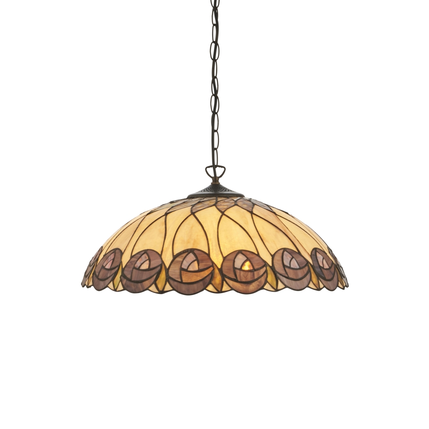 Endon 111985 - Luster na lancu Tiffany HUTCHINSON 3xE27/10W/230V Ø 50 cm