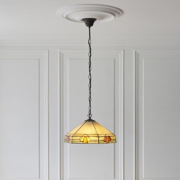 Endon 111989 - Luster na lancu Tiffany NEVADA 3xE27/10W/230V Ø 40 cm