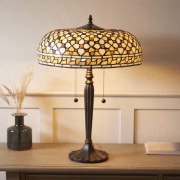 Endon 112178 - Stolna lampa Tiffany MILLE FEUX 2xE14/40W/230V Ø 45 cm