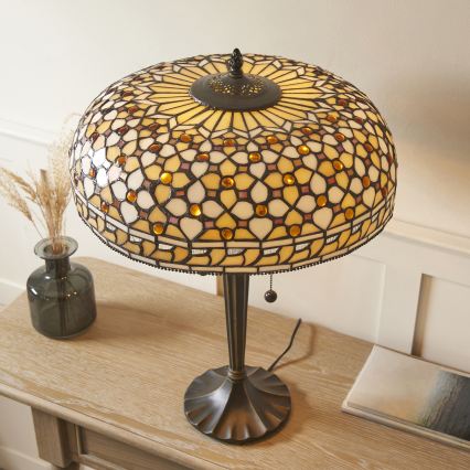 Endon 112178 - Stolna lampa Tiffany MILLE FEUX 2xE14/40W/230V Ø 45 cm