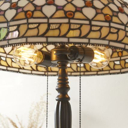 Endon 112178 - Stolna lampa Tiffany MILLE FEUX 2xE14/40W/230V Ø 45 cm