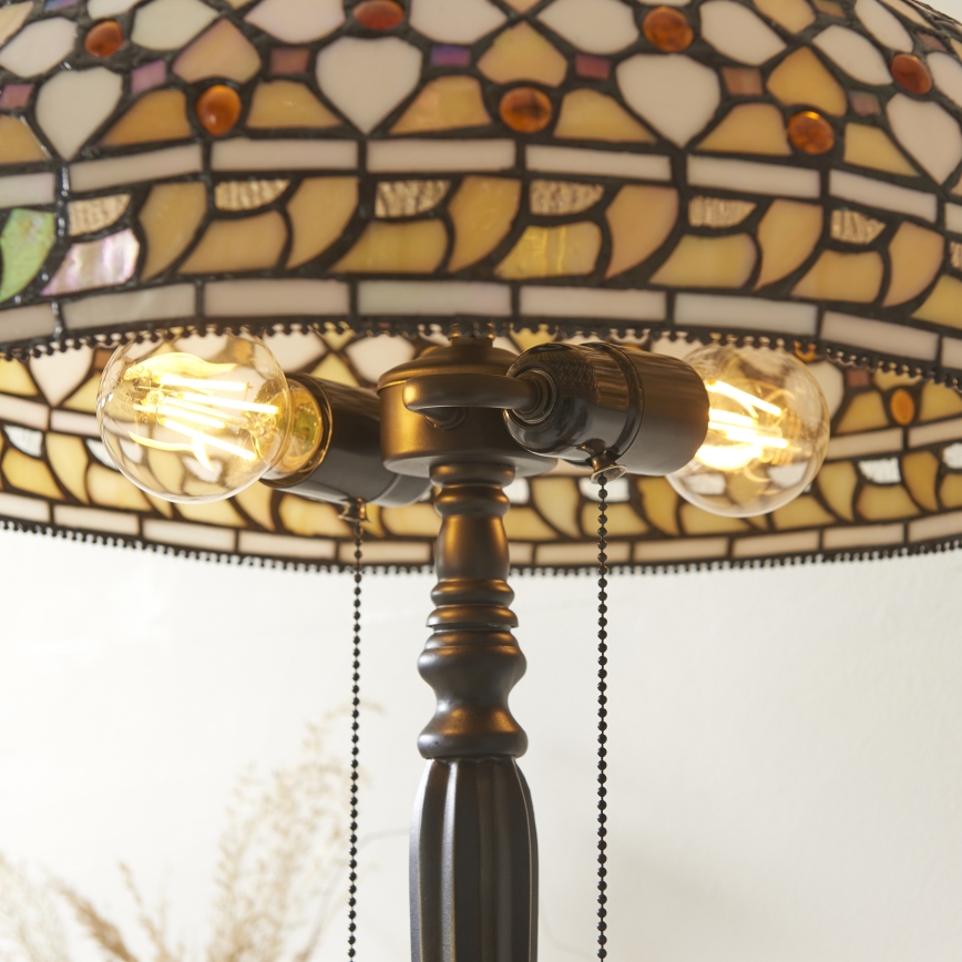 Endon 112178 - Stolna lampa Tiffany MILLE FEUX 2xE14/40W/230V Ø 45 cm