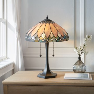 Endon 112183 - Stolna lampa Tiffany BROOKLYN 2xE14/10W/230V pr. 40 cm