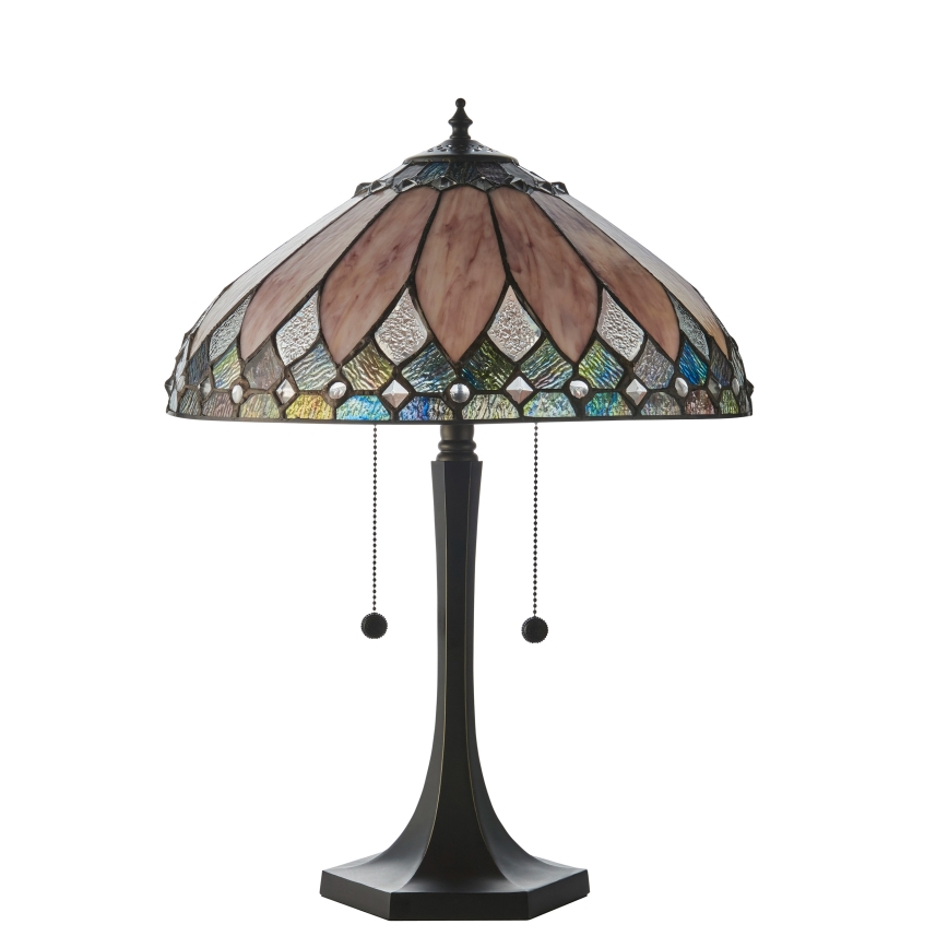 Endon 112183 - Stolna lampa Tiffany BROOKLYN 2xE14/10W/230V pr. 40 cm