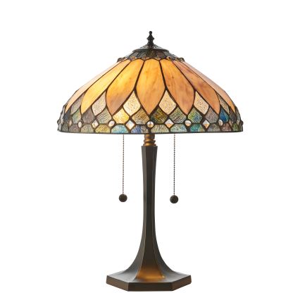 Endon 112183 - Stolna lampa Tiffany BROOKLYN 2xE14/10W/230V pr. 40 cm
